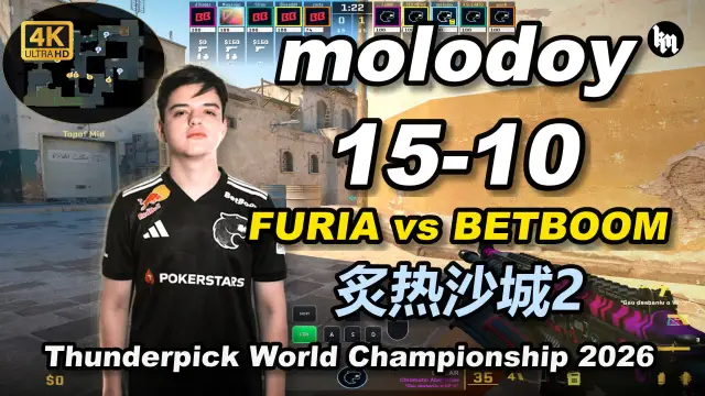 molodoy molodoy (15-10) 黑豹 对阵 BETBOOM (炙热沙城2) | Thunderpick World Championship 2026 视频封面