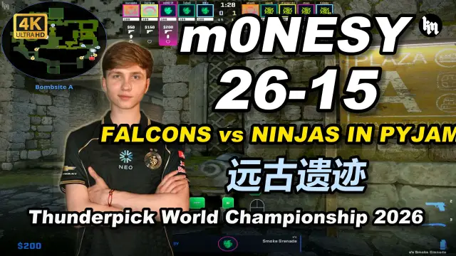 m0NESY m0NESY (26-15) 猎鹰 对阵 NIP (远古遗迹) | Thunderpick World Champions 视频封面