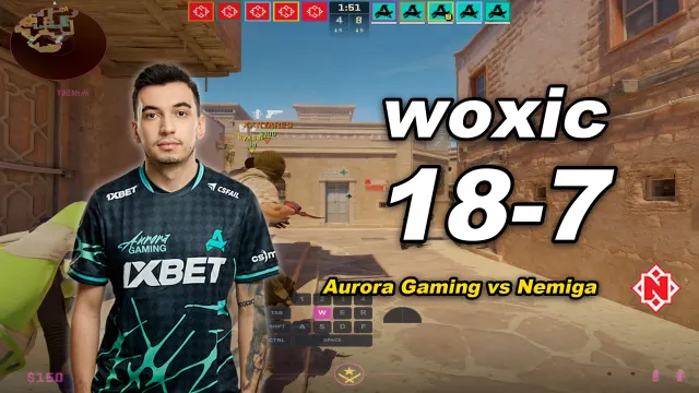 woxic woxic (18-7) NEMIGA 对阵 AURORA (阿努比斯) | PGL Masters Bucharest 2026 视频封面