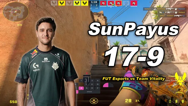 SunPayus SunPayus (17-9) FUT vs Vitality(炙热沙城2) | PGL Masters Bucharest 2026 视频封面