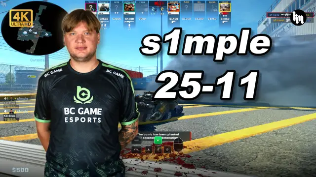 s1mple 🔥s1mple (25-11) 1.66 Rating 均分3300 核子危机 POV | 2026.10.05 视频封面