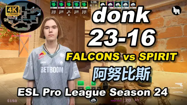 donk donk (23-16) 绿龙 对阵 猎鹰 (阿努比斯) | ESL Pro League Season 24 视频封面