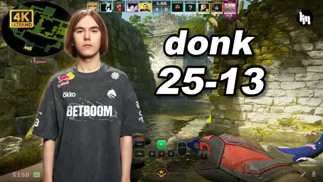 donk 🔥donk (25-13) 1.77 Rating 均分3400 远古遗迹 POV | 2026.09.14 视频封面