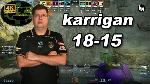 karrigan 大表哥单排天梯🔥karrigan (18-15) 0.91 Rating 均分3100 远古遗迹 POV | 2026.08.24 视频封面