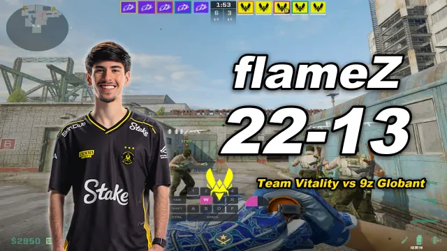 flameZ flameZ (22-13) VITALITY 对阵 9Z (死城之谜) | PGL Masters Bucharest 2026 视频封面