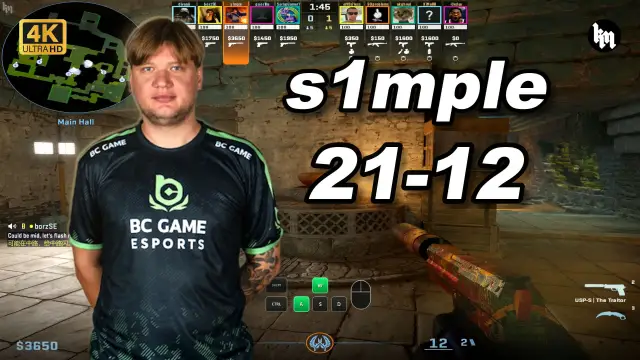 s1mple 🔥s1mple (21-12) 天梯单排 均分3200 远古遗迹 POV | 2026.09.27 视频封面