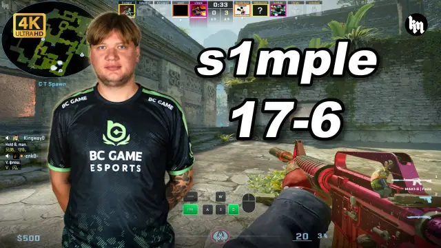 s1mple 🔥s1mple (17-6) 1.49 Rating 均分3600 远古遗迹 POV | 2026.09.19 视频封面