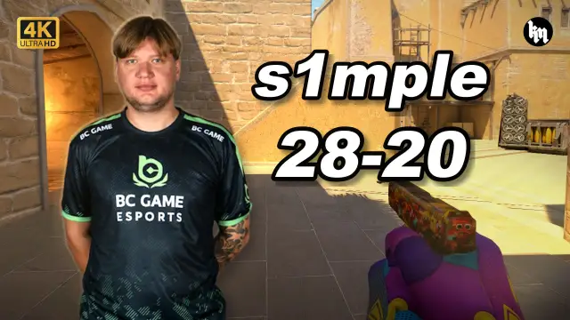 s1mple 🔥s1mple (28-20) 1.41 Rating 均分3800 荒漠迷城 POV | 2026.10.17 视频封面