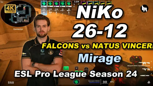 NiKo NiKo (26-12) FALCONS 对阵 NAVI (荒漠迷城) | ESL Pro League Season 24 视频封面