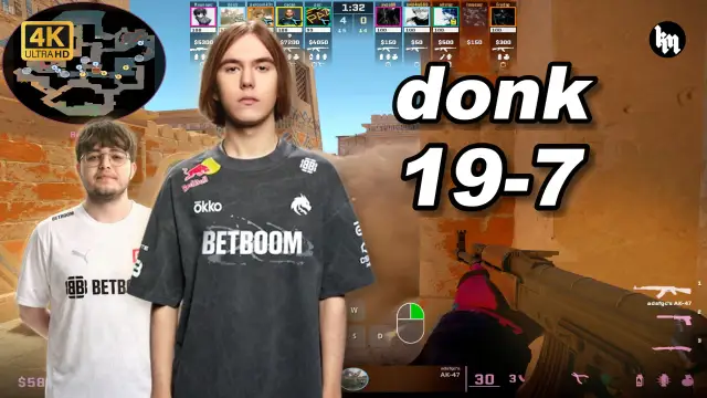 donk 🔥donk (19-7) 1.59 Rating 均分3500 阿努比斯 POV | 2026.08.29 视频封面
