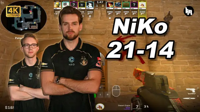 NiKo 🔥NiKo (21-14) 1.24 Rating 均分3300 荒漠迷城 POV | 2026.08.28 视频封面