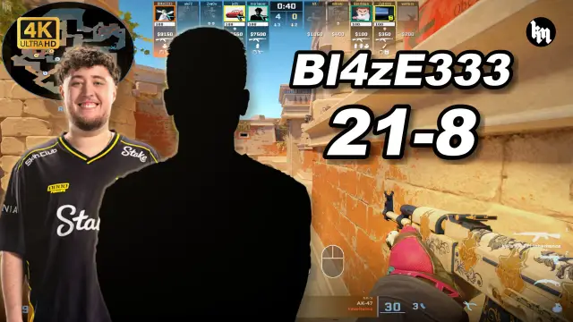 Bl4zE333 13岁丹麦少年🔥Bl4zE333 (21-8) 单排偶遇TOP1 2.63KD 116局伤 本场做高Rating 视频封面