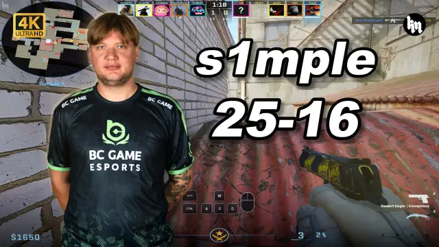 s1mple 🔥s1mple单排叉车逆风翻盘 (25-16)  均分3000 | 2026.09.16 视频封面