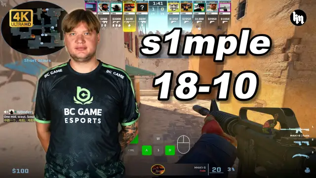 s1mple 🔥s1mple (18-10) 1.28 Rating 均分3400 炙热沙城2 POV | 2026.09.08 视频封面