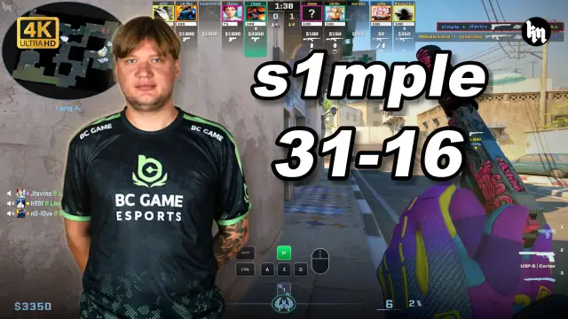 s1mple 🔥s1mple (31-16) 均分3300 炙热沙城2 POV | 2026.10.05 视频封面