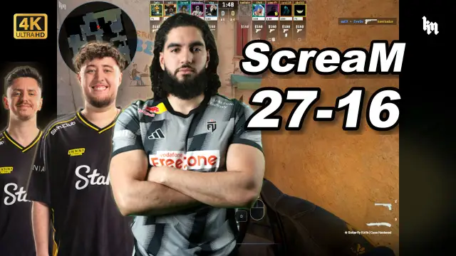 ScreaM 🔥ScreaM (27-16) 和ZywOo等五排 均分3000 炙热沙城2 POV | 2026.09.27 视频封面